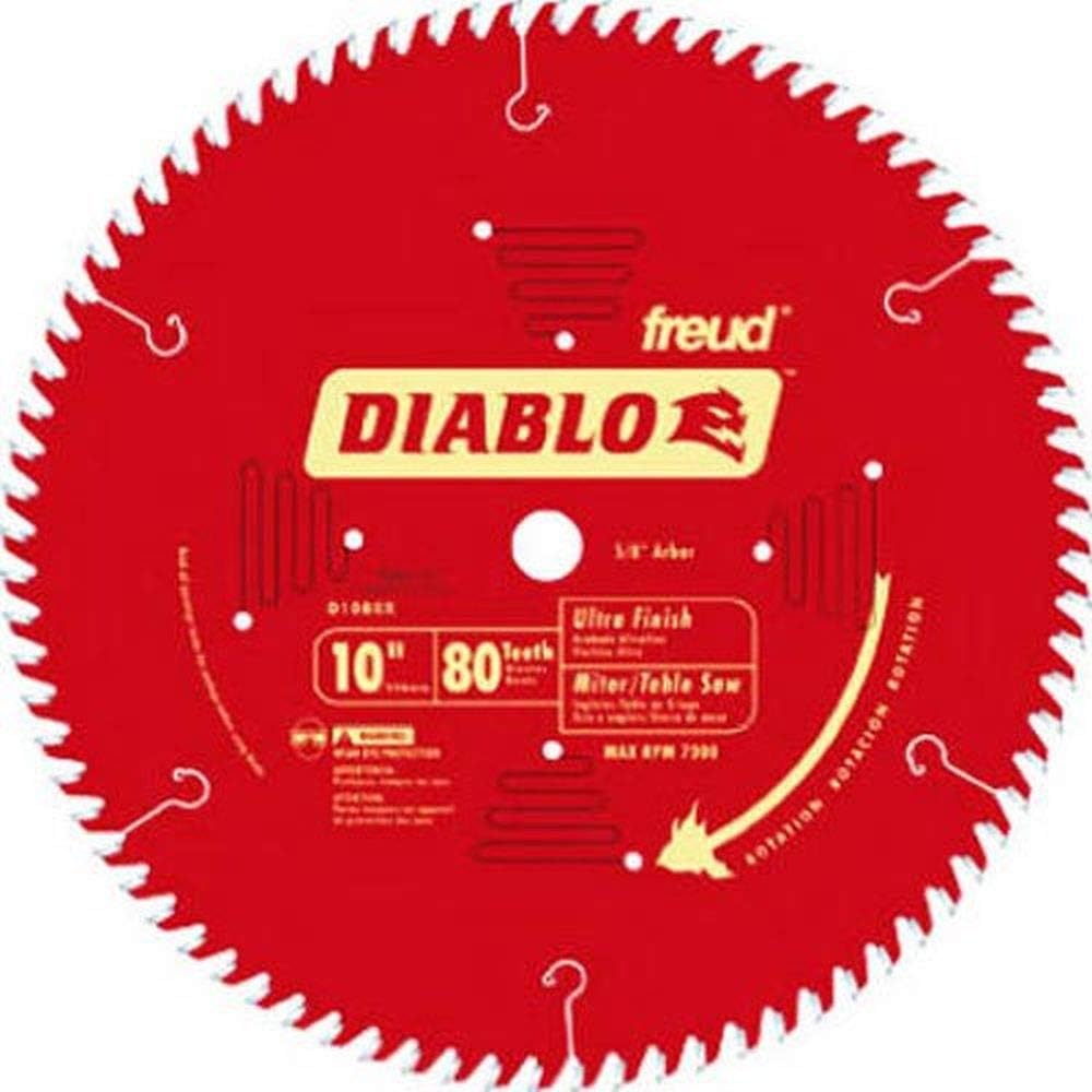 Freud D1080X Diablo 10-Inch 80-Tooth ATB Crosscutting Saw Blade