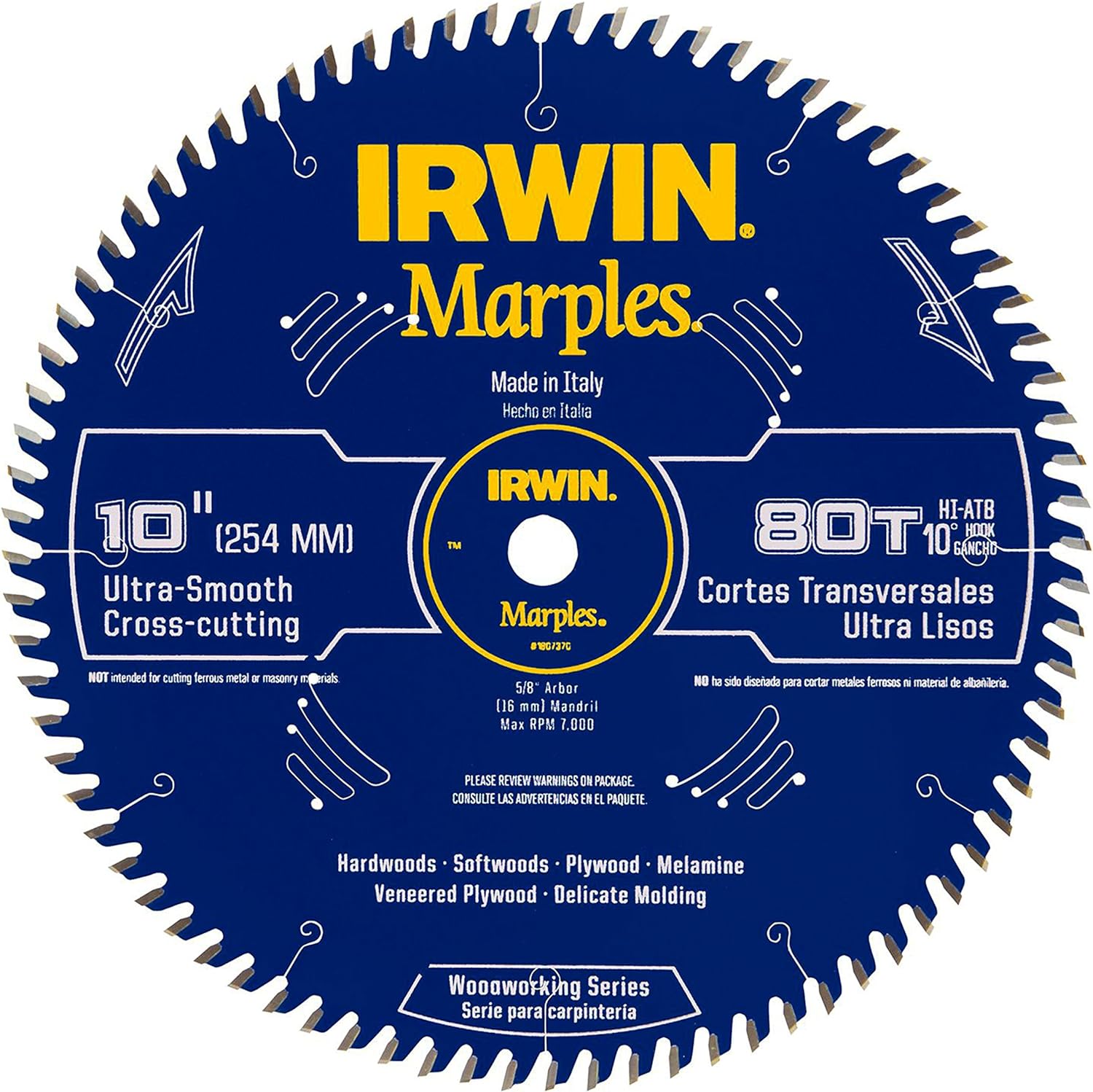 IRWIN Marples 10-Inch 80-Tooth Triple Chip Grind (TCG) Miter Saw Blade